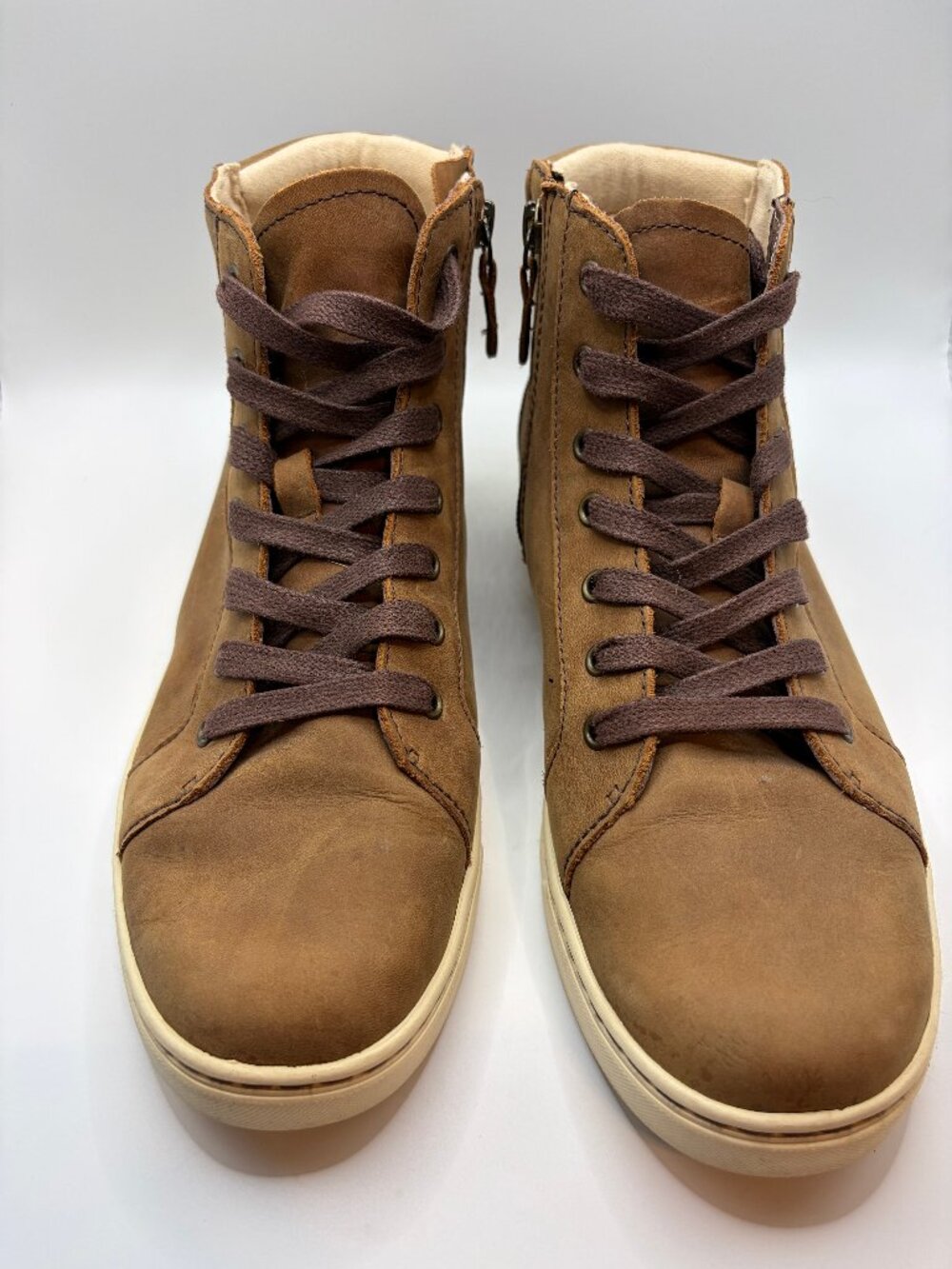 UGG Gradie Brown Women’s High Top Sneakers Size 9 Fall Lace Up Side Zip
